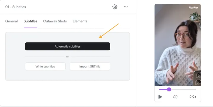 generate automatic subtitle with playplay